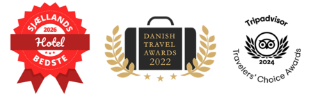 Tavellers Choice Awards 2024, Danish Travel Awards 2022, Sjællands Bedste Hotel 2026